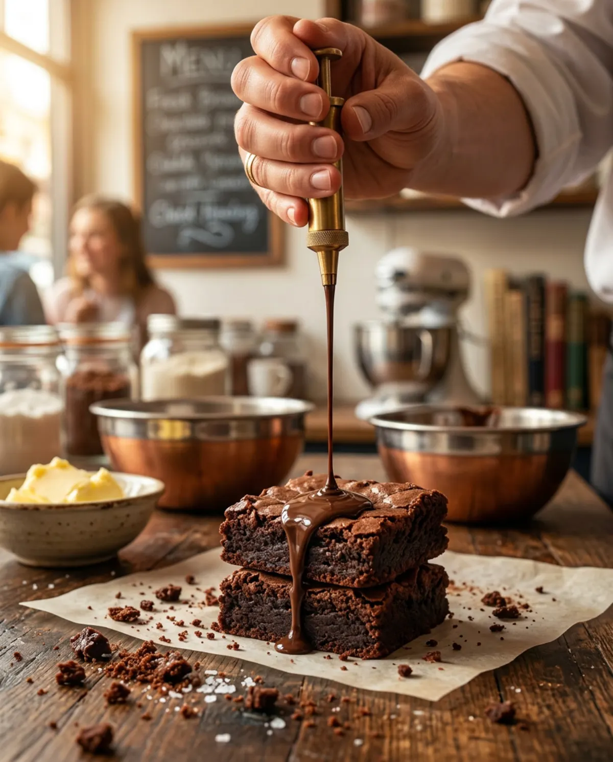 Préparation artisanale de brownies
